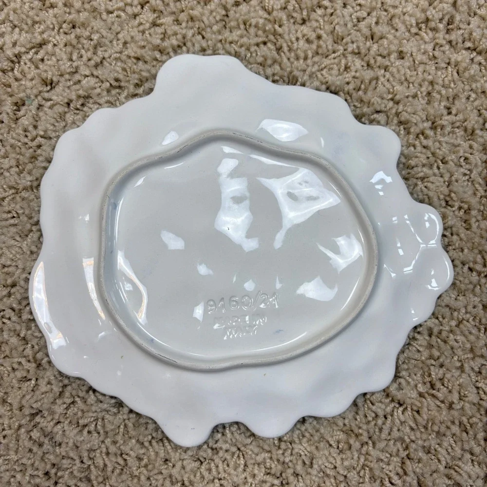 Vintage Italian Ceramic Grape Cluster Wall Plate‎ Blue Purple Made in Italy